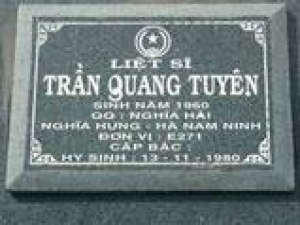 Tìm thân nhân liệt sĩ Trần Quang Tuyên