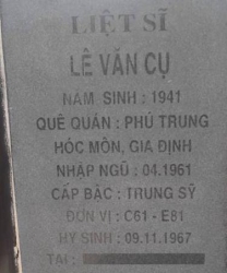 Tìm thân nhân liệt sĩ Lê Văn Cụ