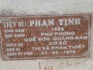 Nhắn tìm thân nhân liệt sỹ  Phan Tịnh - Sinh năm: 1895