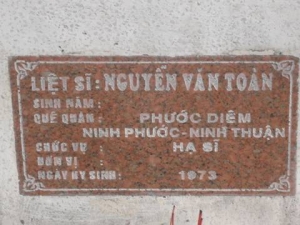 Nhắn tìm thân nhân liệt sỹ  Nguyễn Văn Toàn