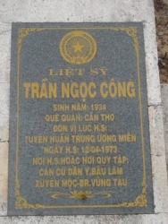 Nhắn Tìm Thân Nhân Liệt Sỹ Trần Ngọc Công