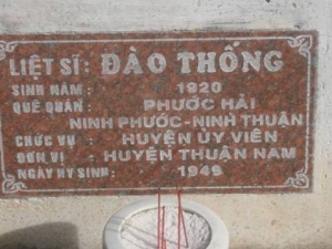 Nhắn tìm thân nhân liệt sỹ Đào Thống