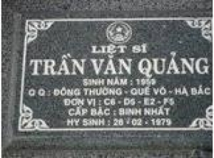Tìm thân nhân liệt sĩ Trần Văn Quảng