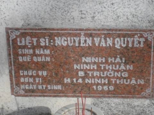 Nhắn tìm thân nhân liệt sỹ  Nguyễn Văn Quyết