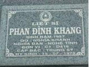 Tìm thân nhân liệt sĩ Phan Đình Khang