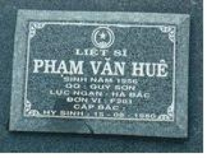 Tìm thân nhân liệt sĩ Phạm Văn Huệ