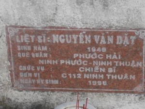 Nhắn tìm thân nhân liệt sỹ  Nguyễn Văn Dặt