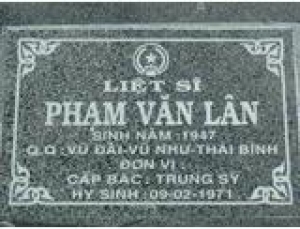 Tìm thân nhân liệt sĩ Phạm Văn Lân