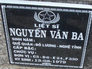 Nhắn tìm thân nhân liệt sỹ Nguyễn Văn Ba