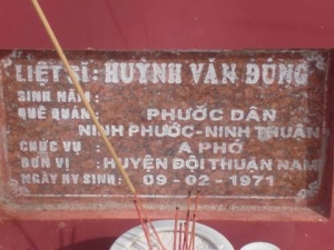 Nhắn tìm thân nhân liệt sỹ Huỳnh Văn Đúng