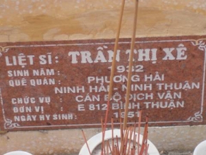 Nhắn tìm thân nhân liệt sỹ Trần Thị Xê