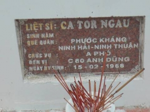 Nhắn tìm thân nhân liệt sỹ Ca Tor Ngau