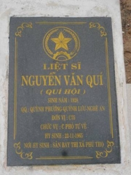 Nhắn tìm thân nhân liệt sỹ Nguyễn Văn Quí (Quí Hội)