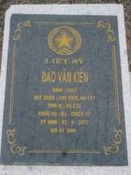 Nhắn tìm thân nhân liệt sỹ  Đào Văn Kiến