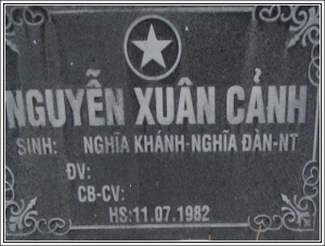  Nhắn tìm thân nhân liệt sỹ  Nguyễn Xuân Cảnh
