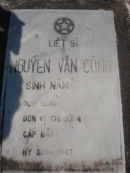  Nhắn tìm thân nhân liệt sỹ Nguyễn Văn Cộng