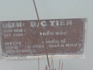 Nhắn tìm thân nhân liệt sỹ Tiên