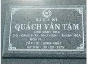 Tìm thân nhân liệt sĩ Quách Văn Tâm