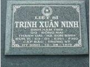 Tìm thân nhân liệt sĩ Trịnh Xuân Ninh