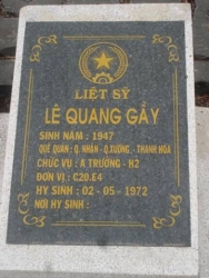 Nhắn tìm thân nhân liệt sỹ  Lê Quang Gầy