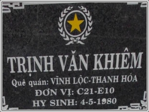 Nhắn tìm thân nhân liệt sỹ Trịnh Văn Khiêm