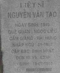 Tìm thân nhân liệt sĩ Nguyễn Văn Tạo