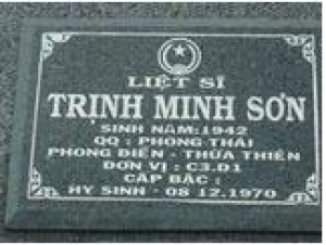 Tìm thân nhân liệt sĩ Trịnh Minh Sơn