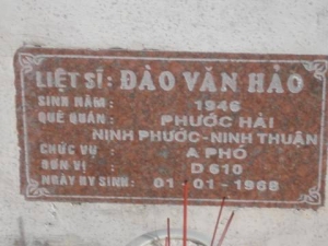 Nhắn tìm thân nhân liệt sỹ  Đào Văn Hảo