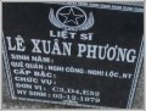 Nhắn tìm thân nhân liệt sỹ   Lê Xuân Phương