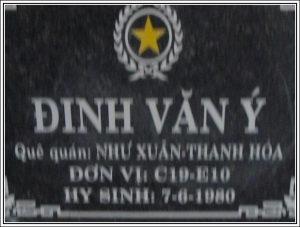 Nhắn tin tìm thân nhân liệt sĩ Đinh Văn Ý