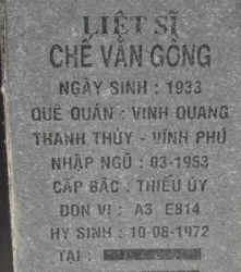 Tìm thân nhân liệt sĩ Chế Văn Gồng