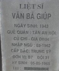 Tìm thân nhân liệt sĩ Văn Bá Giúp