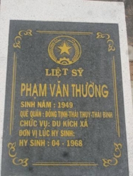  Nhắn tìm thân nhân liệt sỹ  Phạm Văn Thương