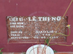 Nhắn tìm thân nhân liệt sĩ Lê Thị Nỡ