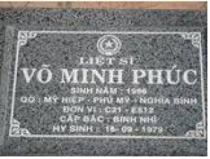 Tìm thân nhân liệt sĩ Võ Minh Phúc