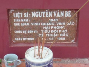 Tìm thân nhân liệt sĩ  Nguyễn Văn Bê