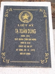 Nhắn tìm thân nhân liệt sỹ Tạ Xuân Dung 