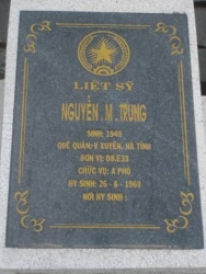 Nhắn tìm thân nhân liệt sỹ Nguyễn M.Trung