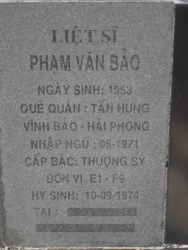 Tìm thân nhân liệt sĩ  Phạm Văn Bảo