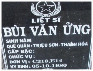 Nhắn tìm thân nhân liệt sỹ Bùi Văn Ửng