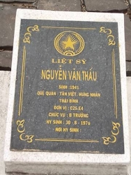  Nhắn tìm thân nhân liệt sỹ  Nguyễn Văn Thấu