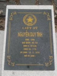 Nhắn tìm thân nhân liệt sỹ  Nguyễn Duy Tính