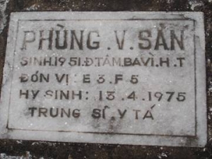 Nhắn tìm thân nhân liệt sĩ Phùng Văn Sán