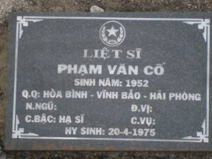Tìm thân nhân liệt sĩ Phạm Văn Cố