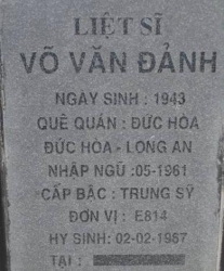 Tìm thân nhân liệt sĩ Võ Văn Đảnh