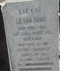 Tìm thân nhân liệt sĩ Lê Văn Dũng