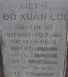 Tìm thân nhân liệt sĩ Đỗ Xuân Lợi