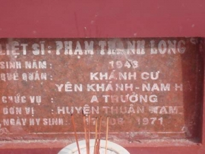 Nhắn tìm thân nhân liệt sỹ Phạm Thành Long