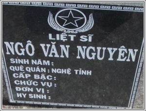 Tìm thân nhân liệt sỹ Ngô Văn Nguyên