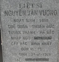 Tìm thân nhân liệt sĩ Nguyễn Văn Vượng